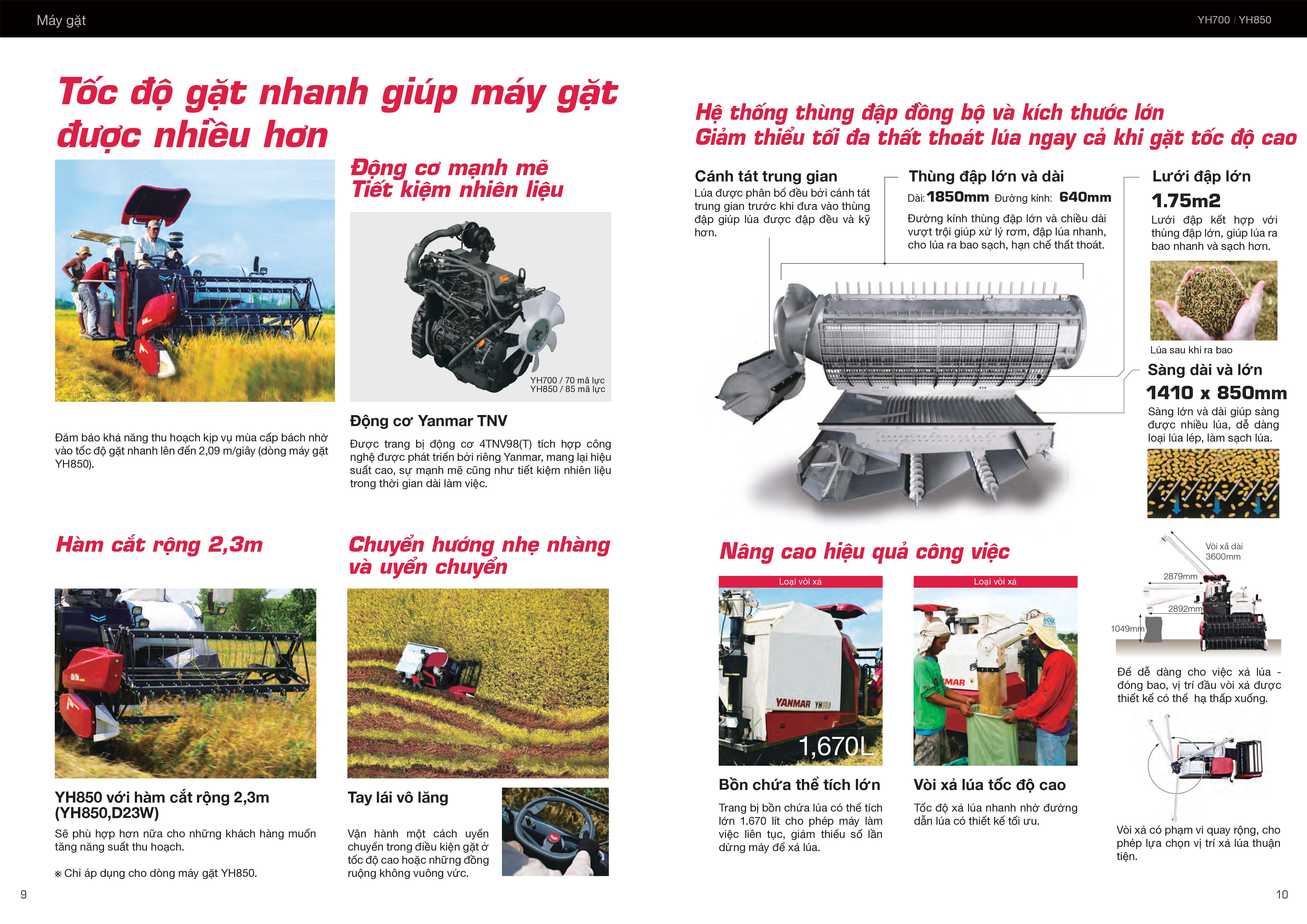 Hệ thống gặt đập linh hoạt sạch lúa và ít thất thoát